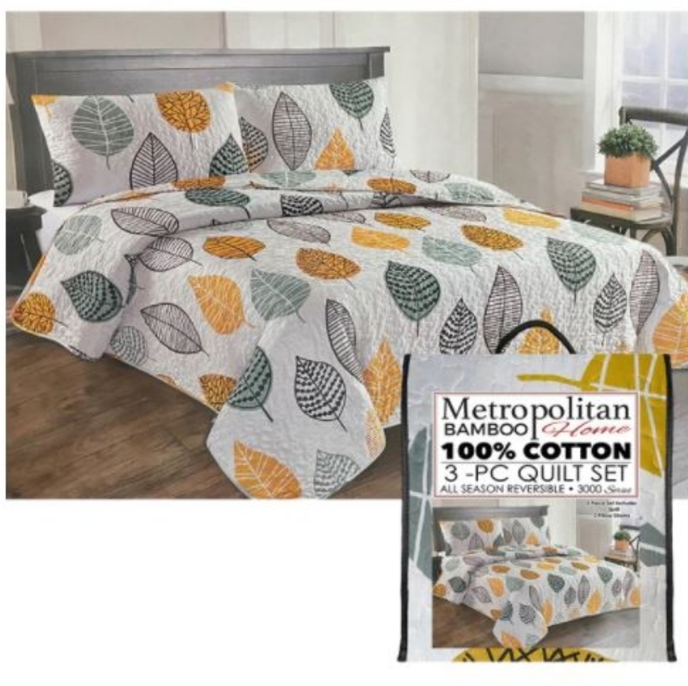 Metropolitan Bamboo 3 Piece Quilt Set - King